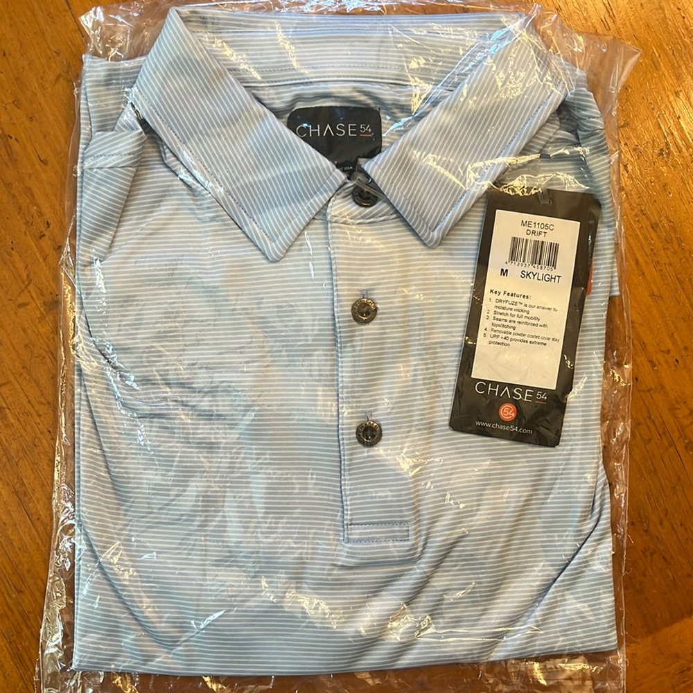Chase 54 Men’s Drift Golf Polo Size Medium - Skylight